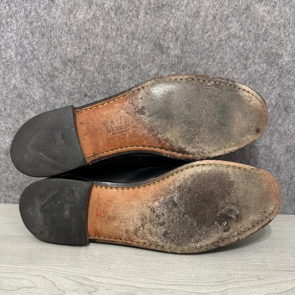 Allen Edmonds Maxfield Loafers Mens 10 Black Tassel‎ Woven Leather Dress Shoes
